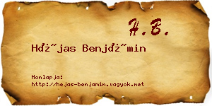 Héjas Benjámin névjegykártya