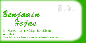 benjamin hejas business card
